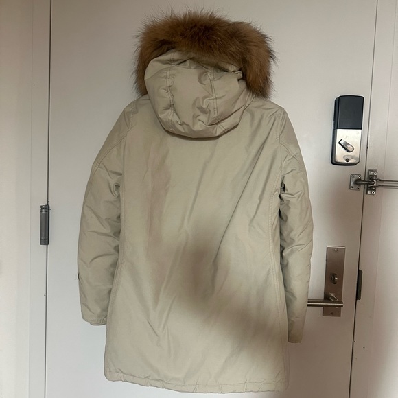WOOLRICH ARCTIC PARKA RAMAR CLOTH WITH DETACHABLE FUR TRIM COL IGLOO WHITE SZ M - Picture 4 of 12